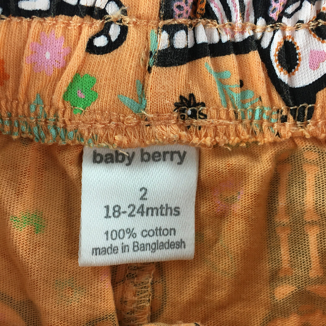 Baby Berry Shorts Size 2 (18 - 24 Months) Orange Skeleton Cat Halloween