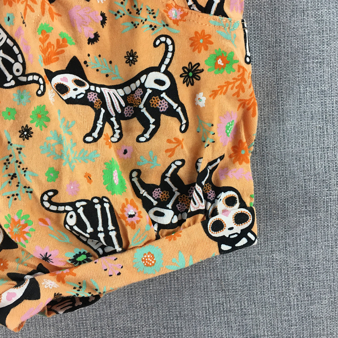 Baby Berry Shorts Size 2 (18 - 24 Months) Orange Skeleton Cat Halloween