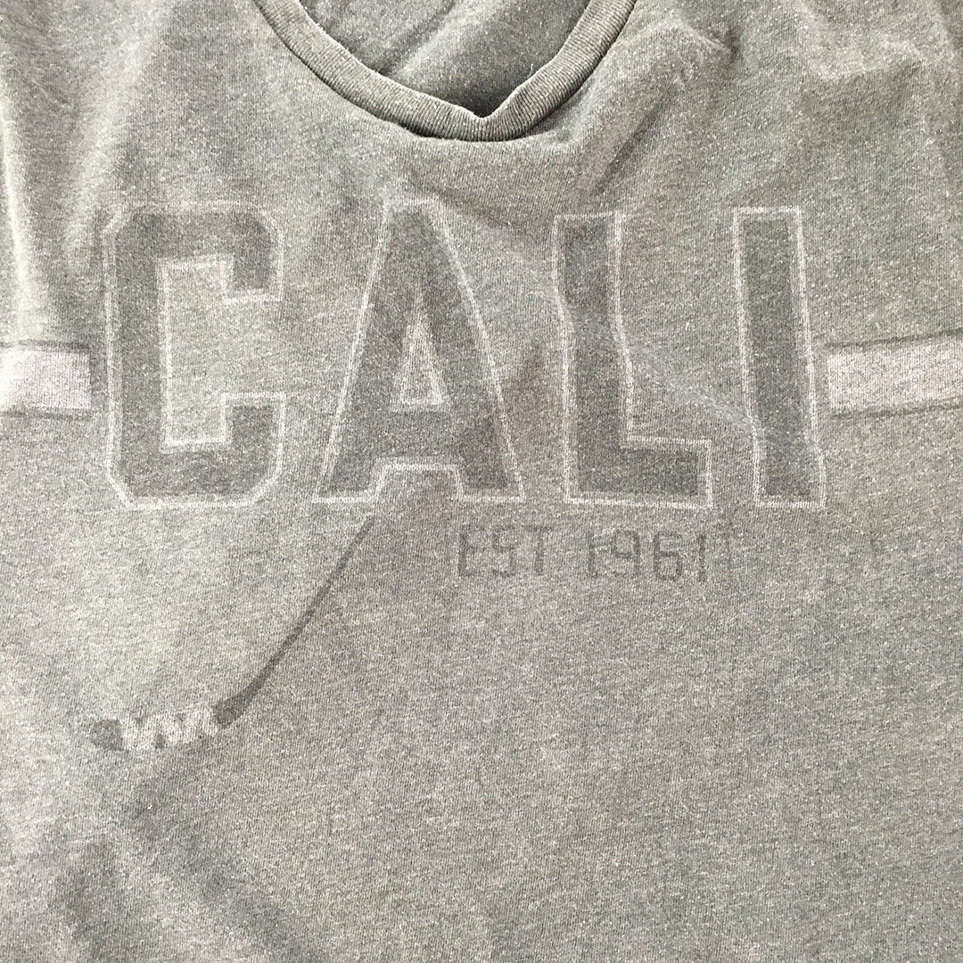 Old Navy Mens T-Shirt Size M Grey Cali Hockey Short Sleeve Crew Neck Tee