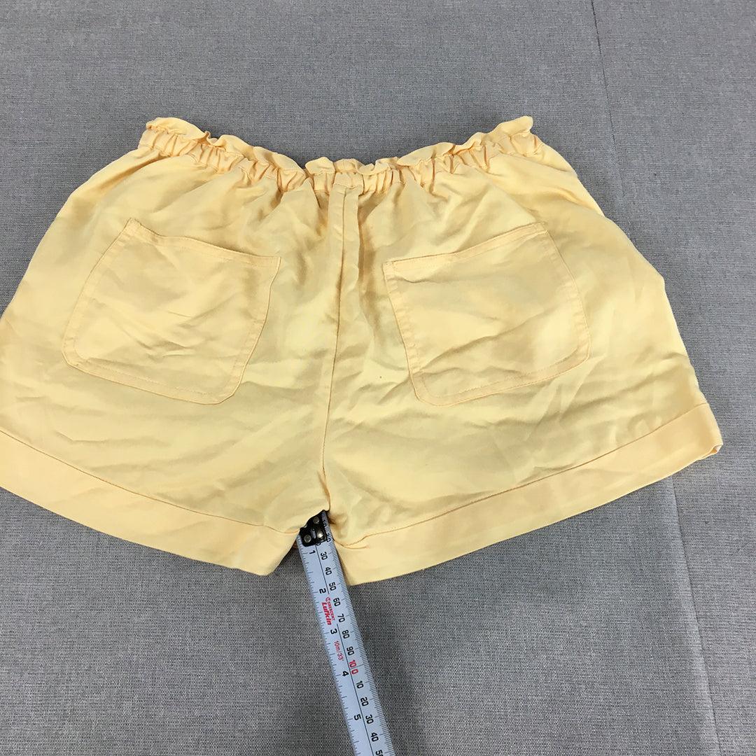 Bluejuice Womens Shorts Size 6 Yellow Pockets Elastic Waist