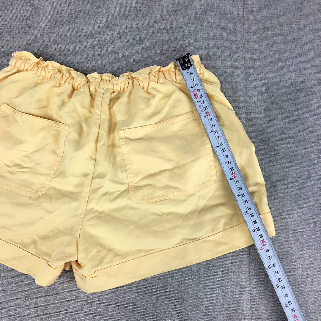 Bluejuice Womens Shorts Size 6 Yellow Pockets Elastic Waist