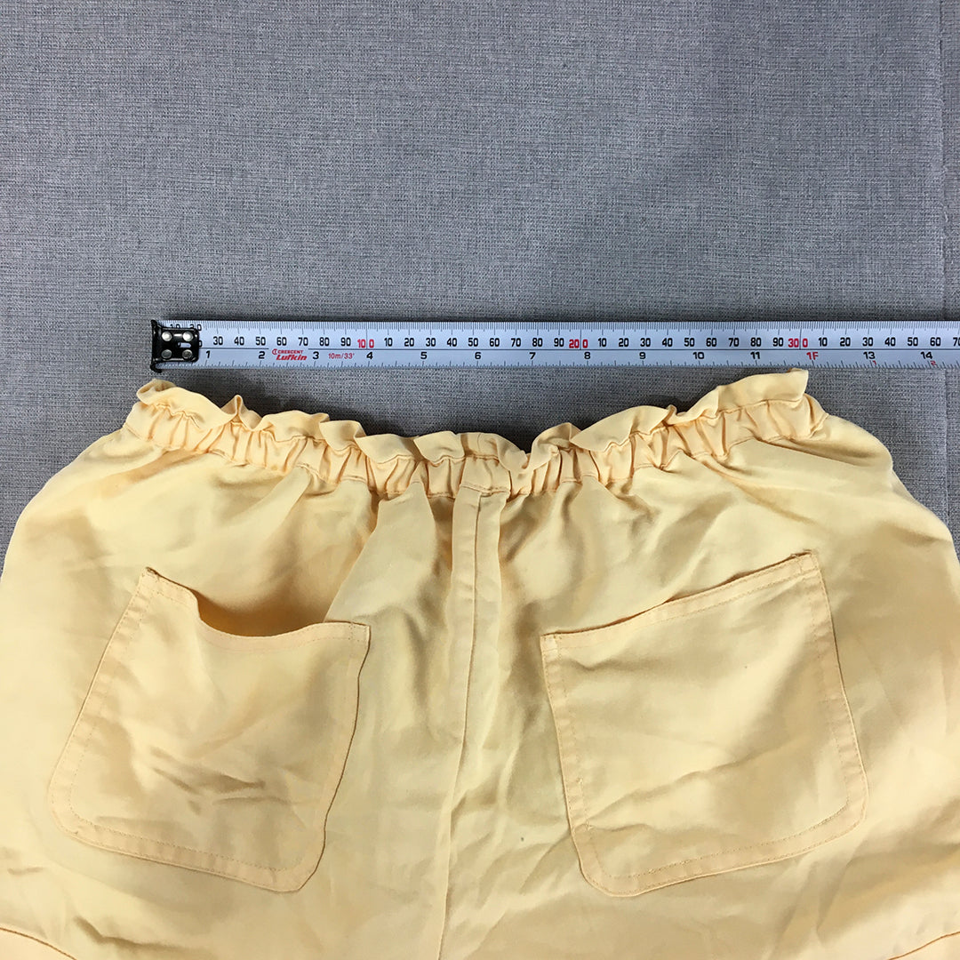 Bluejuice Womens Shorts Size 6 Yellow Pockets Elastic Waist