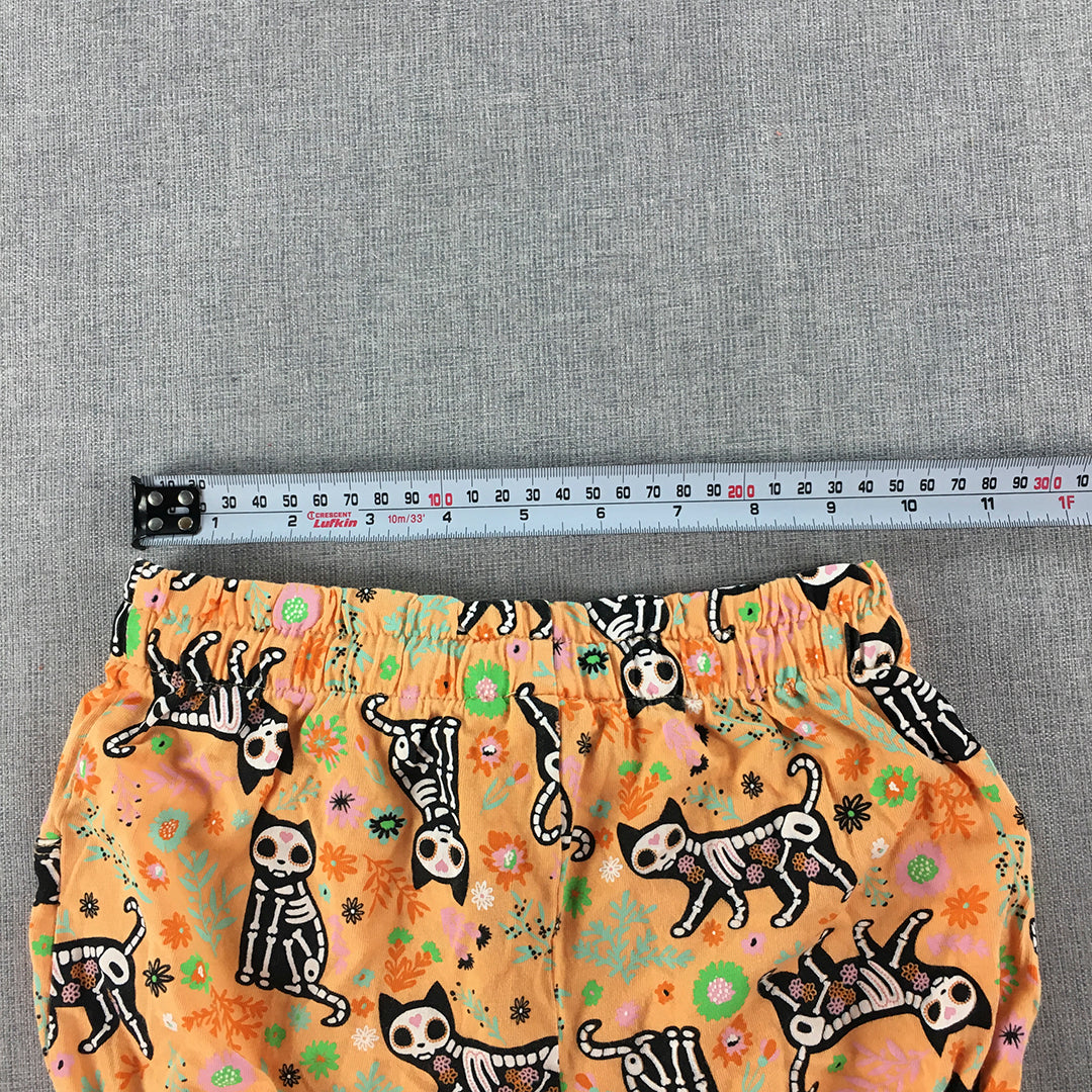 Baby Berry Shorts Size 2 (18 - 24 Months) Orange Skeleton Cat Halloween