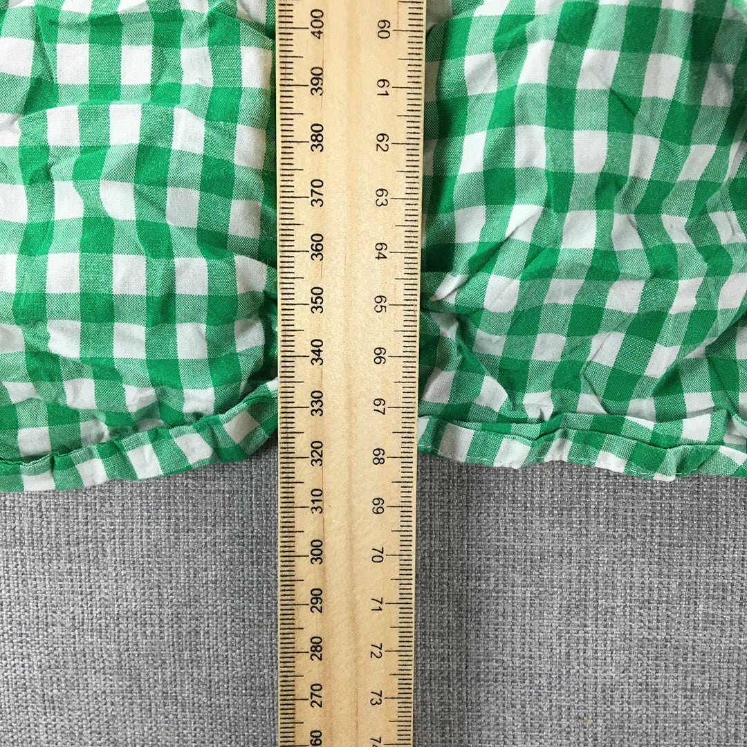 American Living Mens Shirt Size L Green White Checkered Button-Up