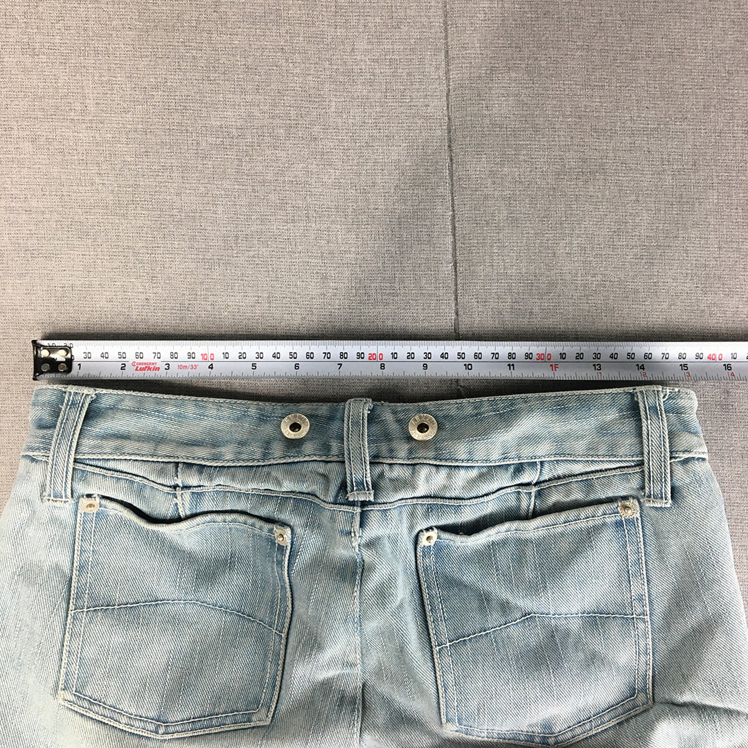 Armani Exchange Womens Denim Mini Skirt Size 6 Light Blue Pockets