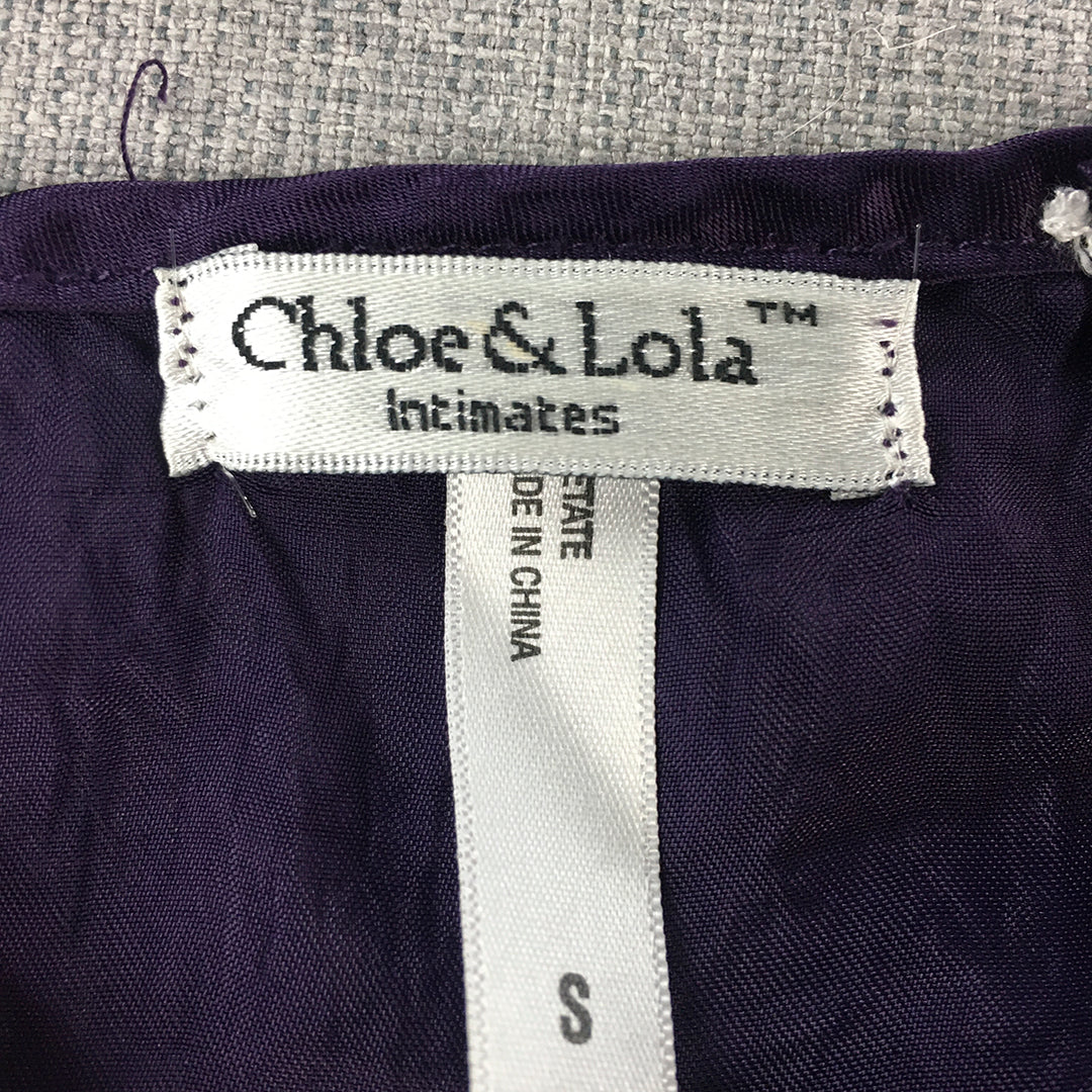 Chloe & Lola Intimates Womens Slip Dress Size S Purple Mini Sleeveless