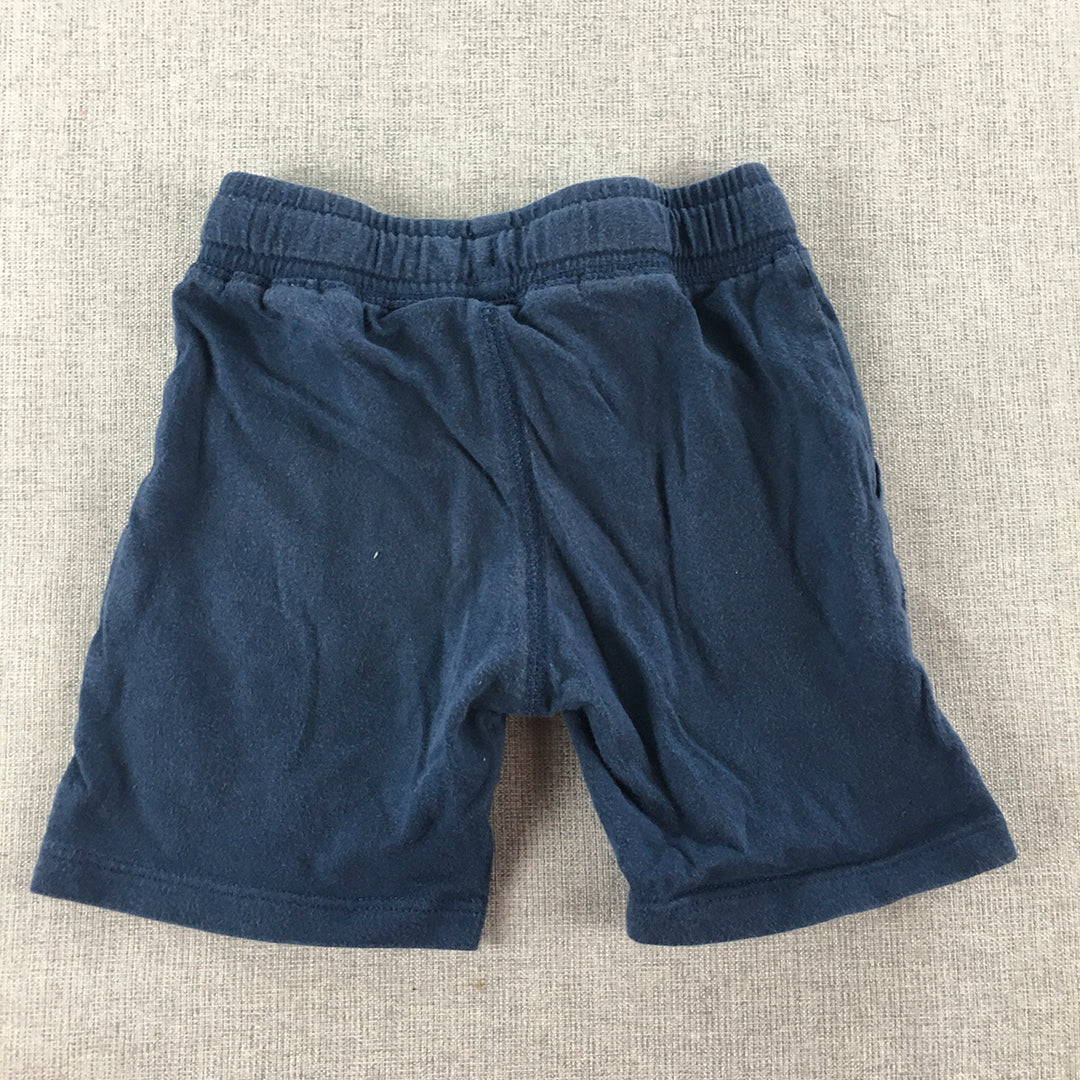 H&M Kids Boys Shorts Size 2 Toddler Blue Drawstring Anchor Elastic Waist