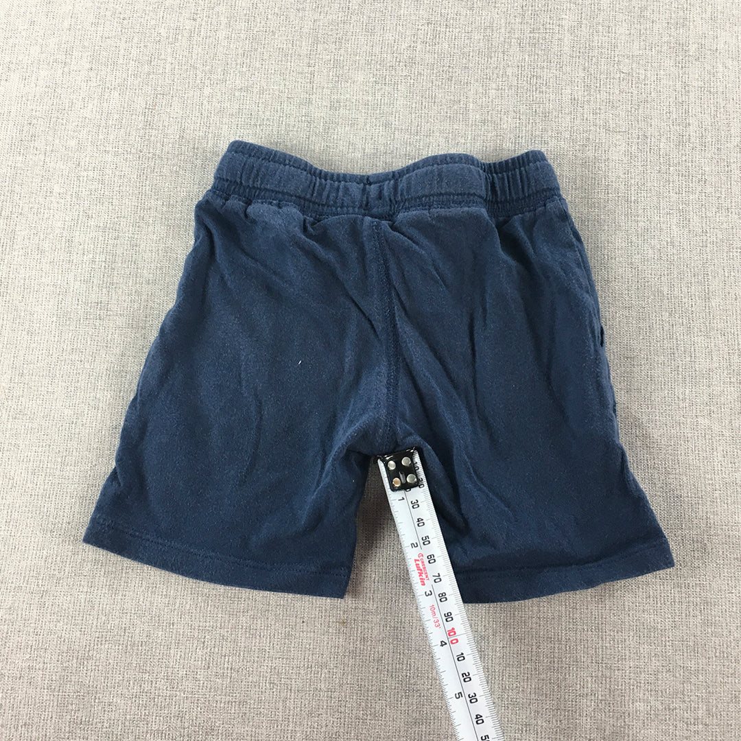 H&M Kids Boys Shorts Size 2 Toddler Blue Drawstring Anchor Elastic Waist