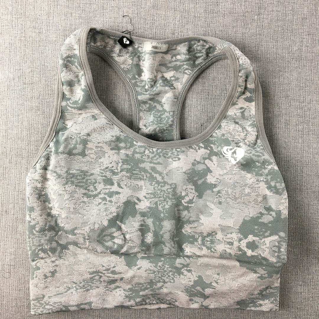 Women's Best Sports Bra Size XS Grey Cropped Top