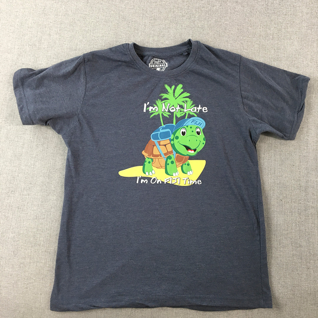 Jack's Fiji Kids Boys T-Shirt Size 14 Years Blue Turtle Short Sleeve Top