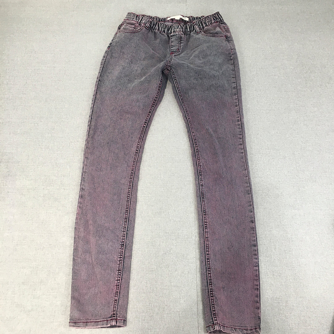 Free Fusion Womens Skinny Jeans Size 10 Purple Stretch Denim Elastic Waist