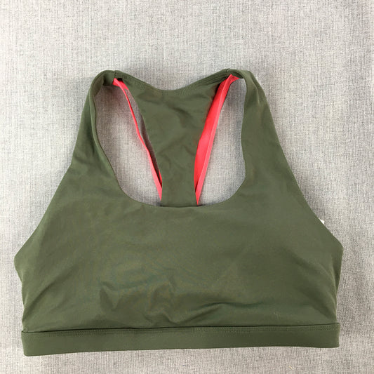 Fabletics Womens Sports Bra Size L Khaki Green Cropped Top