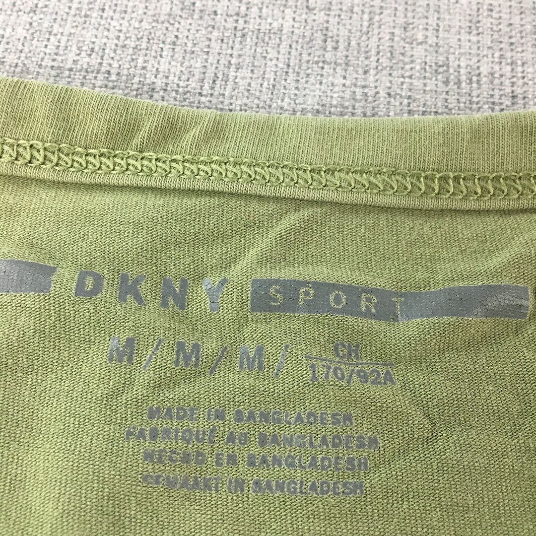 DKNY Sport Womens T-Shirt Dress Size M Green Logo Short Sleeve Mini