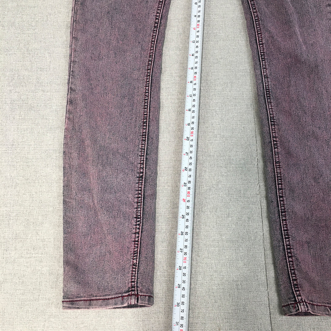 Free Fusion Womens Skinny Jeans Size 10 Purple Stretch Denim Elastic Waist