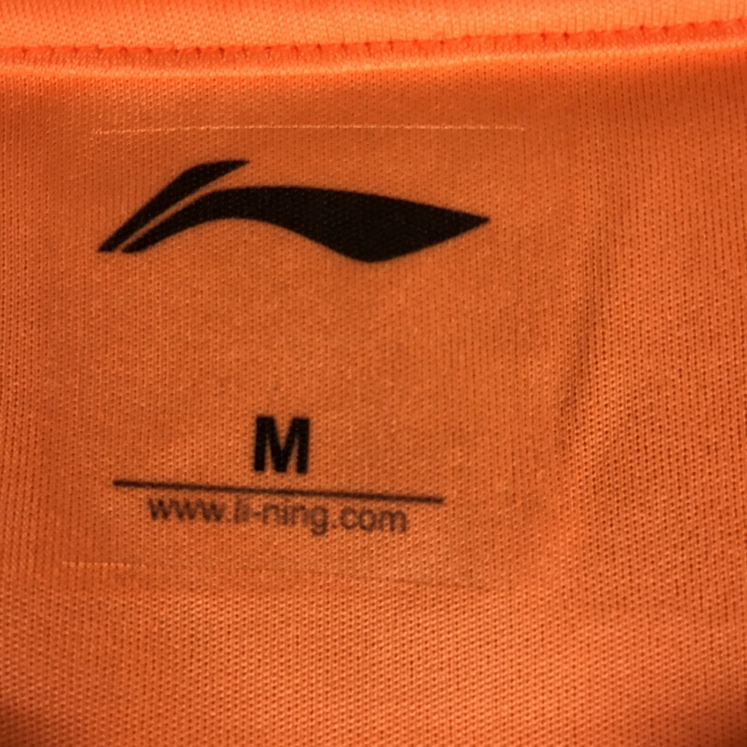 Li-Ning Womens T-Shirt Size M Orange Logo Running Athletic Gym