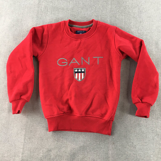 Gant Kids Boys Sweater Size 2 - 3 Years Red Big Embroidered Logo Jumper