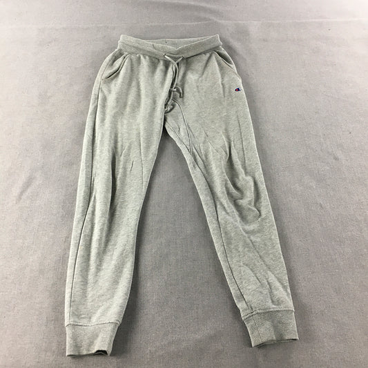 Champion Tracksuit Pants Size S Grey Logo Pockets Drawstring Jogger