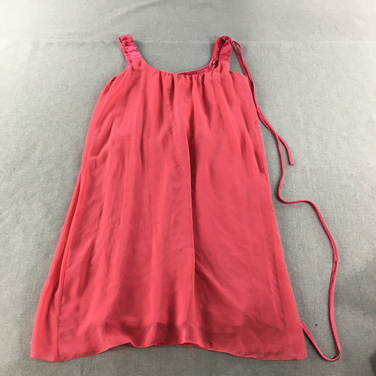 Charlie Brown Womens A-Line Dress Size 12 Pink Sleeveless Pleated Midi