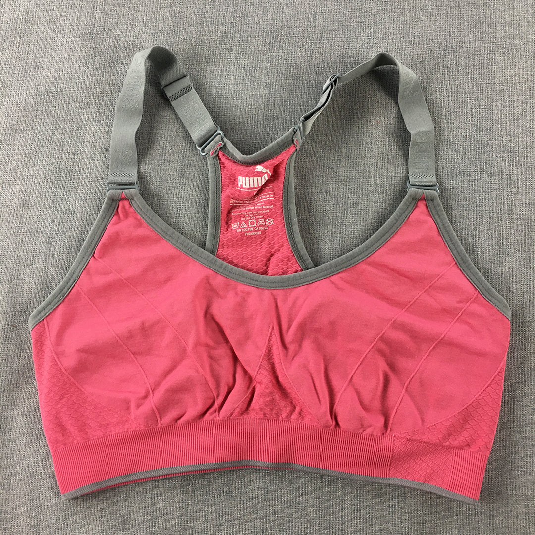 Puma Womens Sports Bra Size M Pink Cropped Top