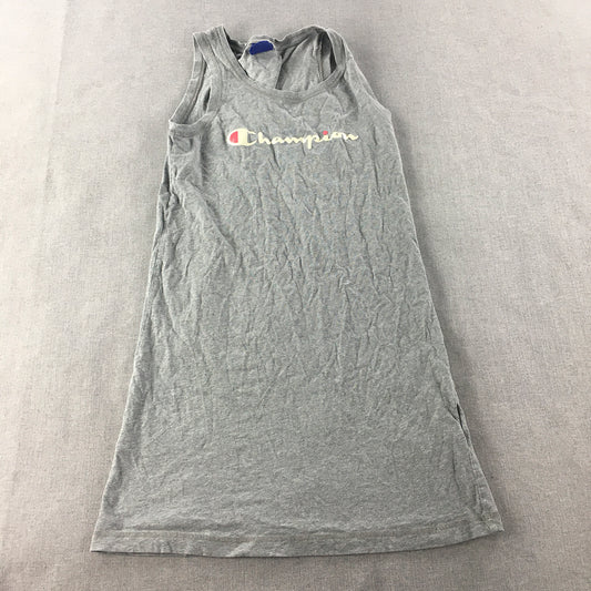 Champion Womens Tank Dress Size M Grey Logo Sleeveless Mini