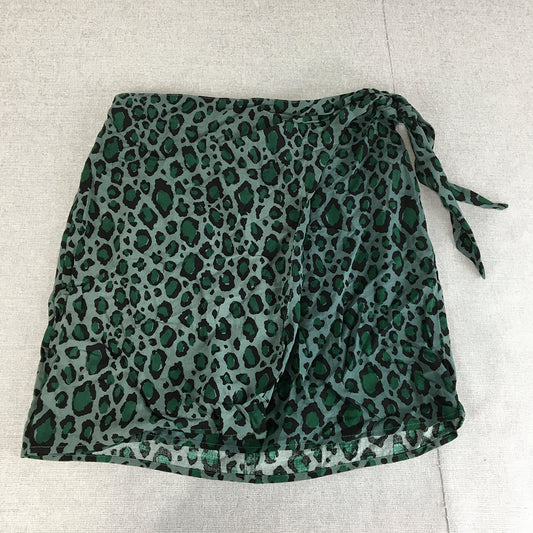 Tokito Petites Womens Mini Skirt Size 10 Green Dot Mini