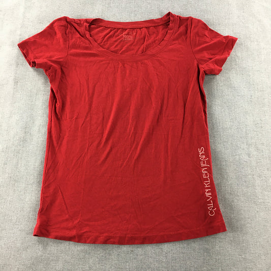 Calvin Klein Jeans Womens T-Shirt Size M Red Short Sleeve Top