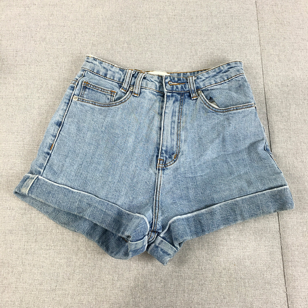 Insight Womens Denim Shorts Size 8 Blue Light Wash Stretch Bermuda