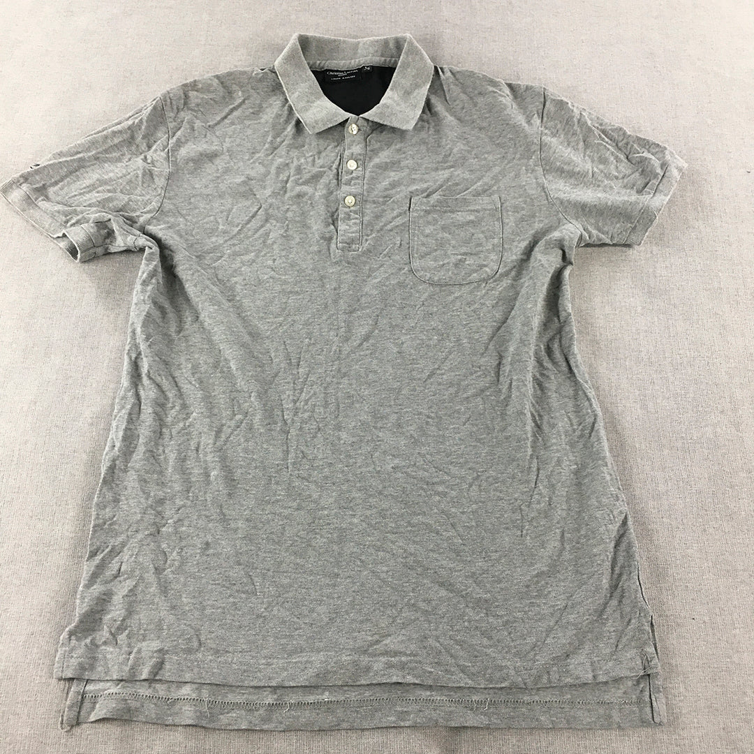 Christian Lacroix Homme Polo Shirt Size L Grey Collared Pocket Rugby