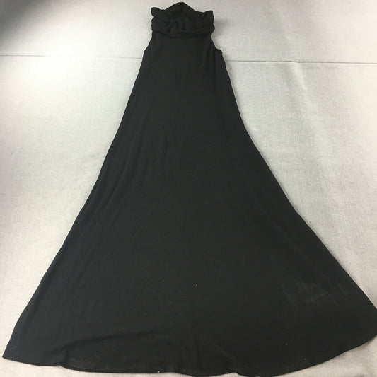 Harvey Who? Womens Maxi Dress Size 10 Black Knit Sleeveless Long A-Line