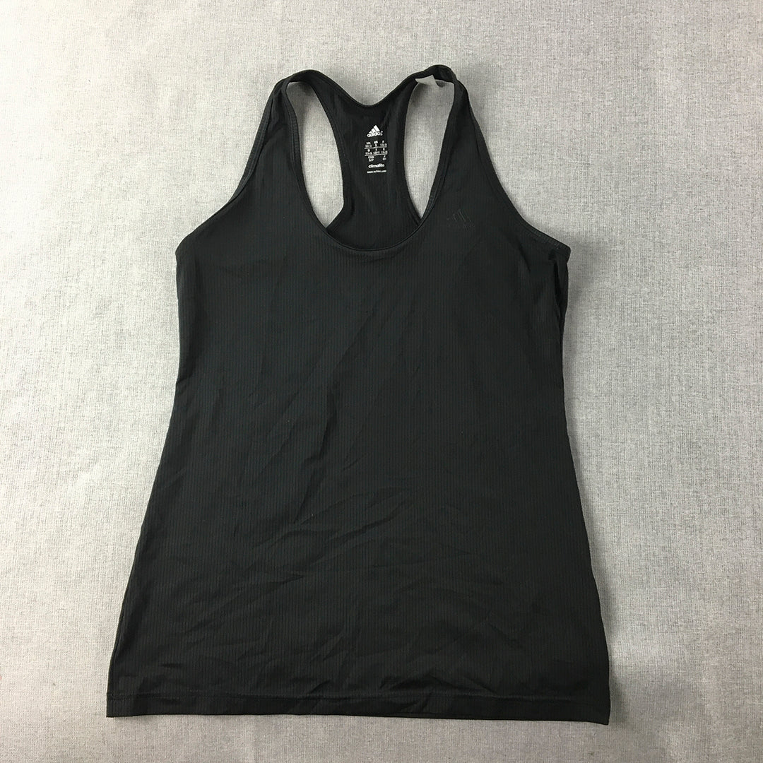 Adidas Womens Tank Top Size S Black Sleeveless Activewear Shirt Climalite