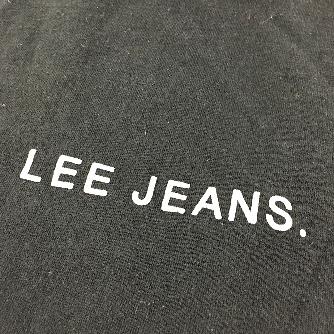 Lee Jeans Mens T-Shirt Size M Black Logo Short Sleeve Crew Neck Tee