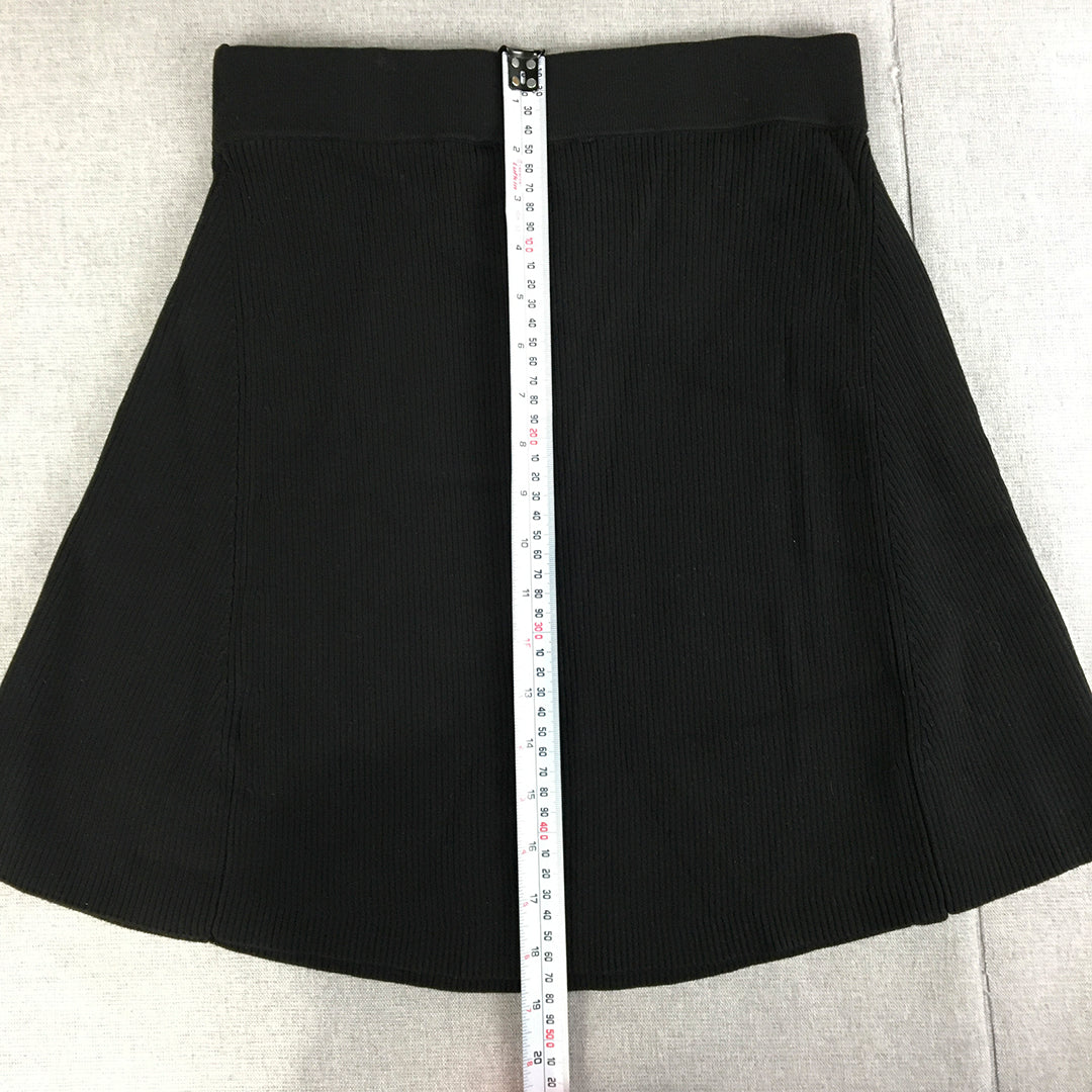 Portmans Womens A-Line Skirt Size S Black Elastic Waist