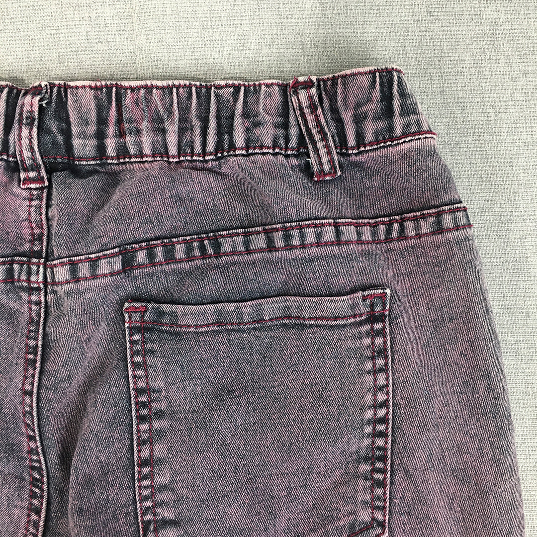 Free Fusion Womens Skinny Jeans Size 10 Purple Stretch Denim Elastic Waist