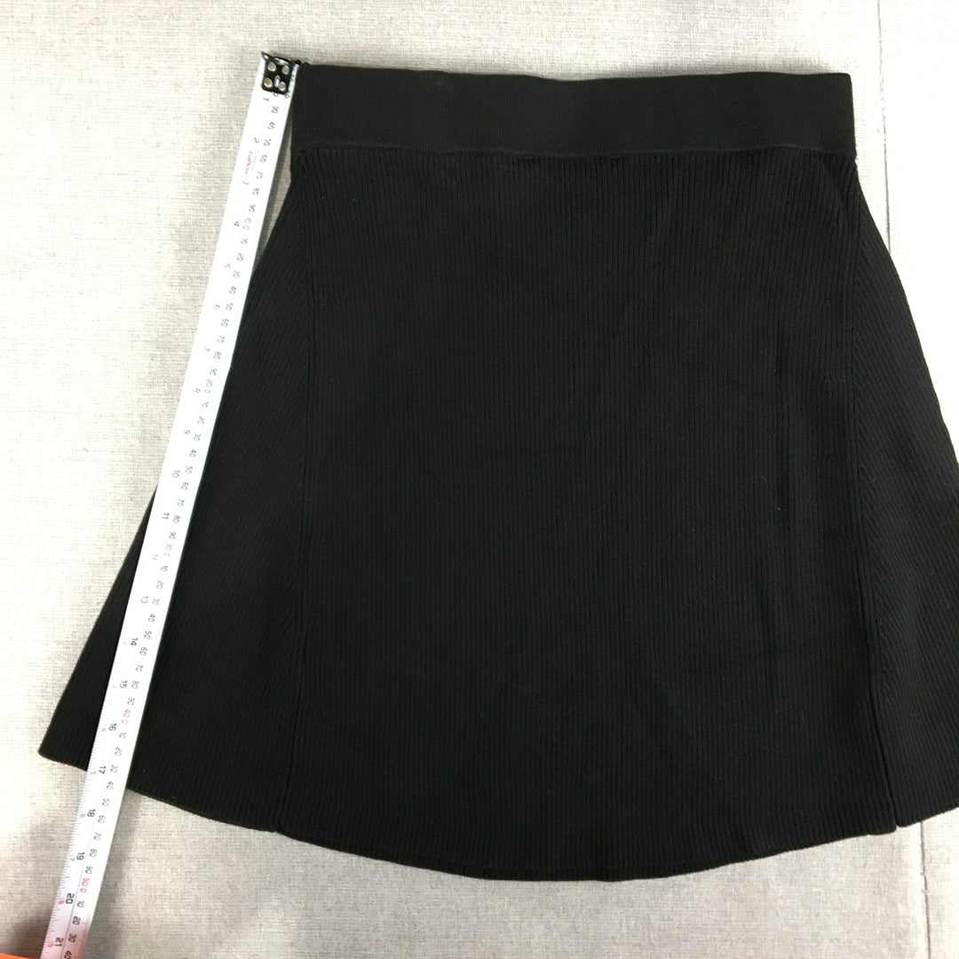 Portmans Womens A-Line Skirt Size S Black Elastic Waist