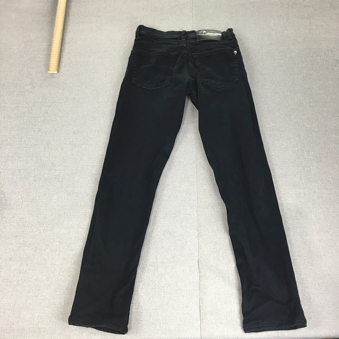 BMW Mens Skinny Jeans Size 28 Black Dark Wash Stretch Denim