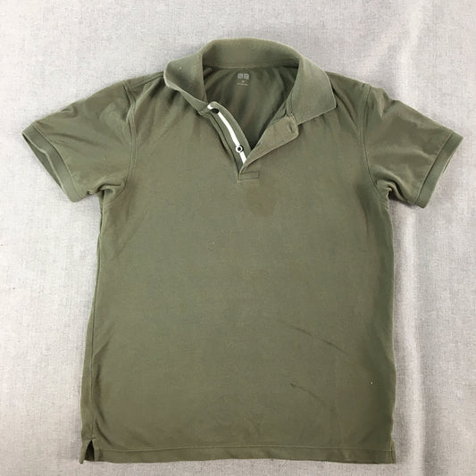 Uniqlo Womens Polo Shirt Size XS Khaki Green Short Sleeve Collared Rugby