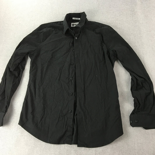 Express 1MX Mens Shirt Size M Extra Slim Fit Long Sleeve Button-Up Black