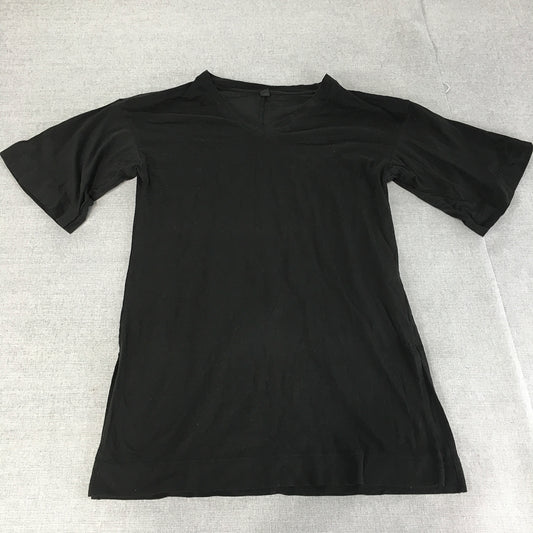 Uniqlo Womens T-Shirt Size XS Black Short Sleeve V-Neck Top