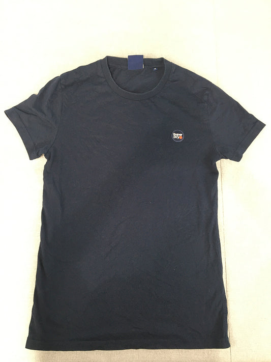 Superdry Womens T-Shirt Size S Navy Blue Logo Short Sleeve Crew Neck Tee