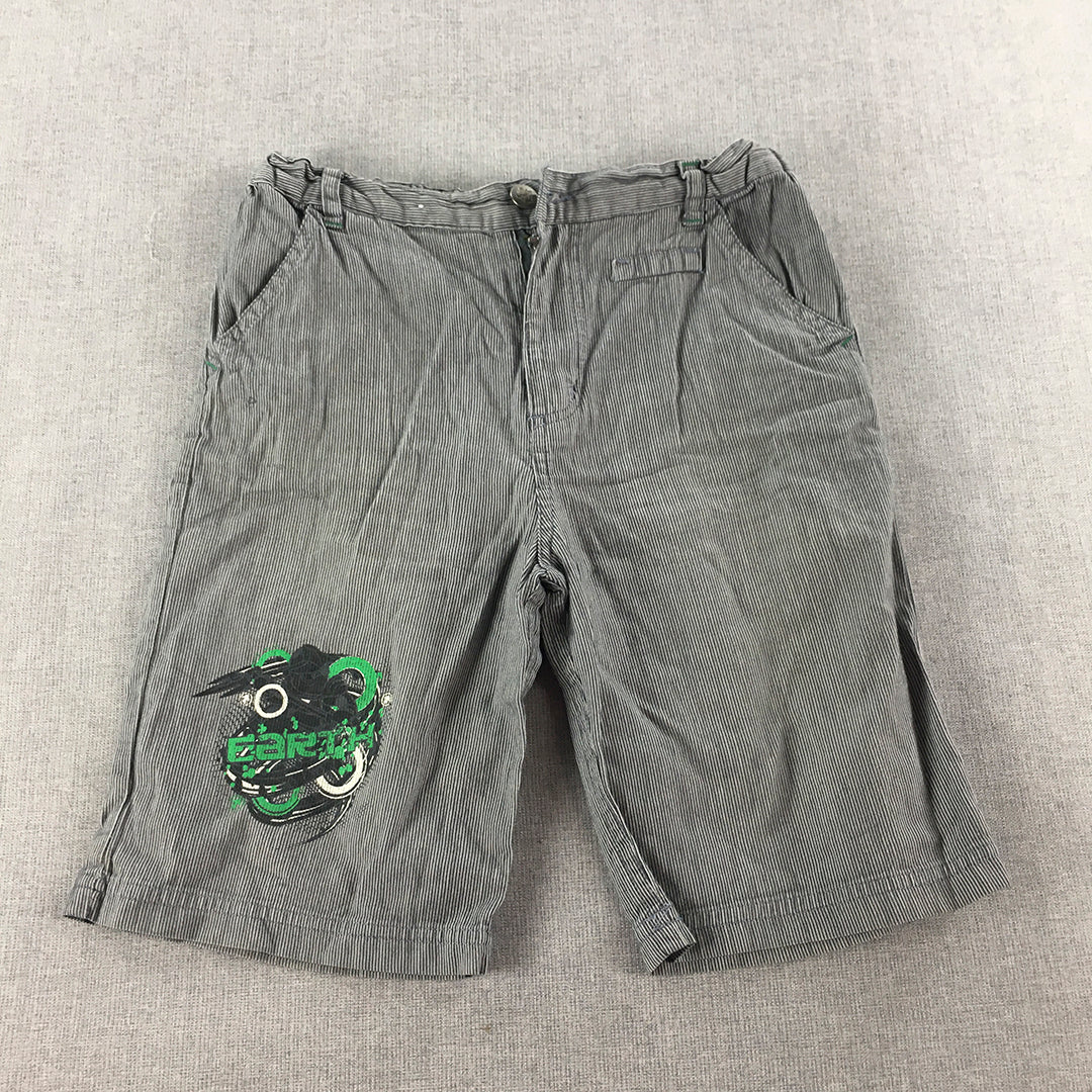 Lego Ninjago Kids Boys Shorts Size 8 Black White Striped Pockets