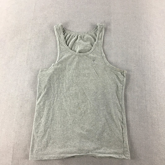 Playboy Womens Tank Top Size XL Grey Embroidered Logo Sleeveless Shirt