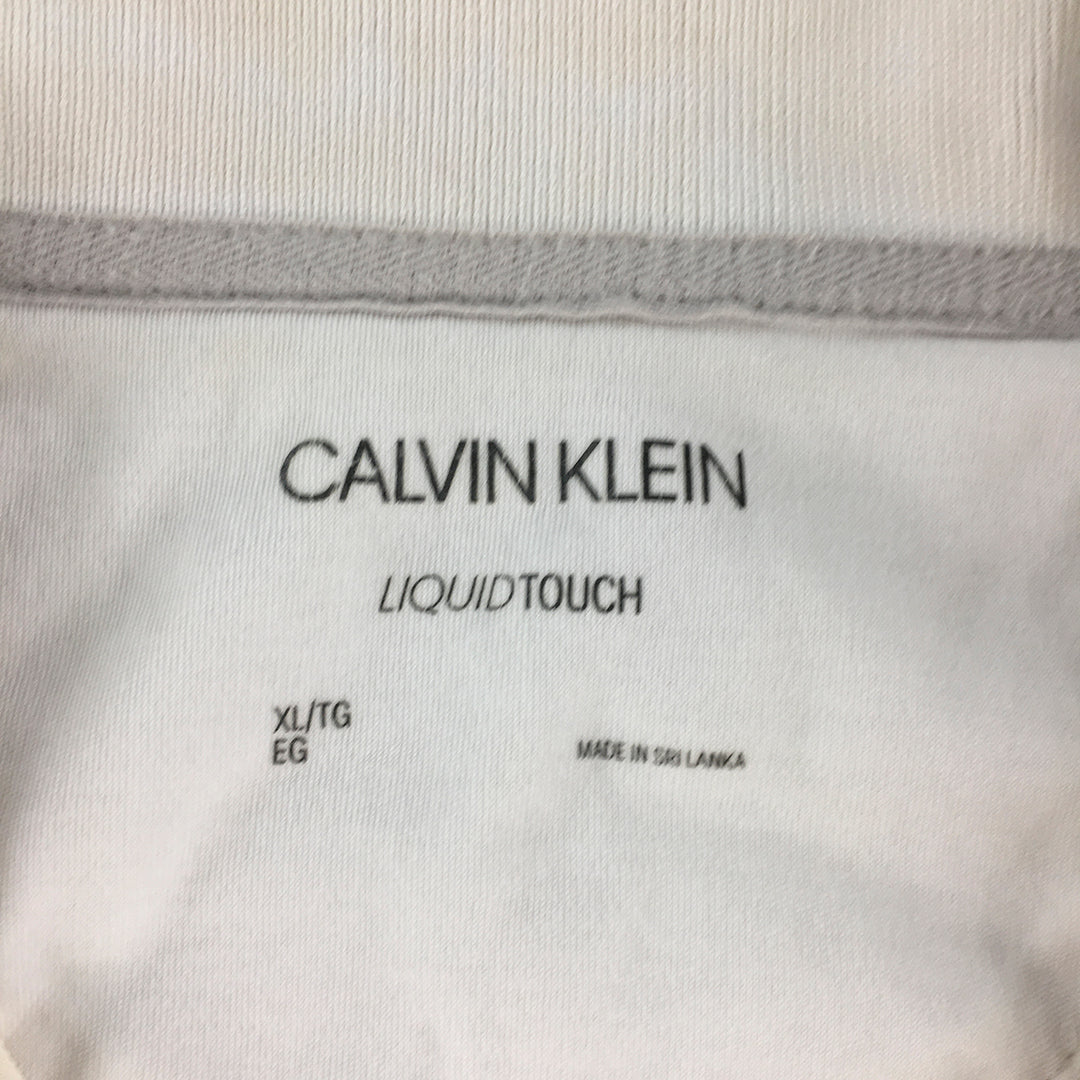 Calvin Klein Mens Polo Shirt Size XL White Collared Short Sleeve Rugby