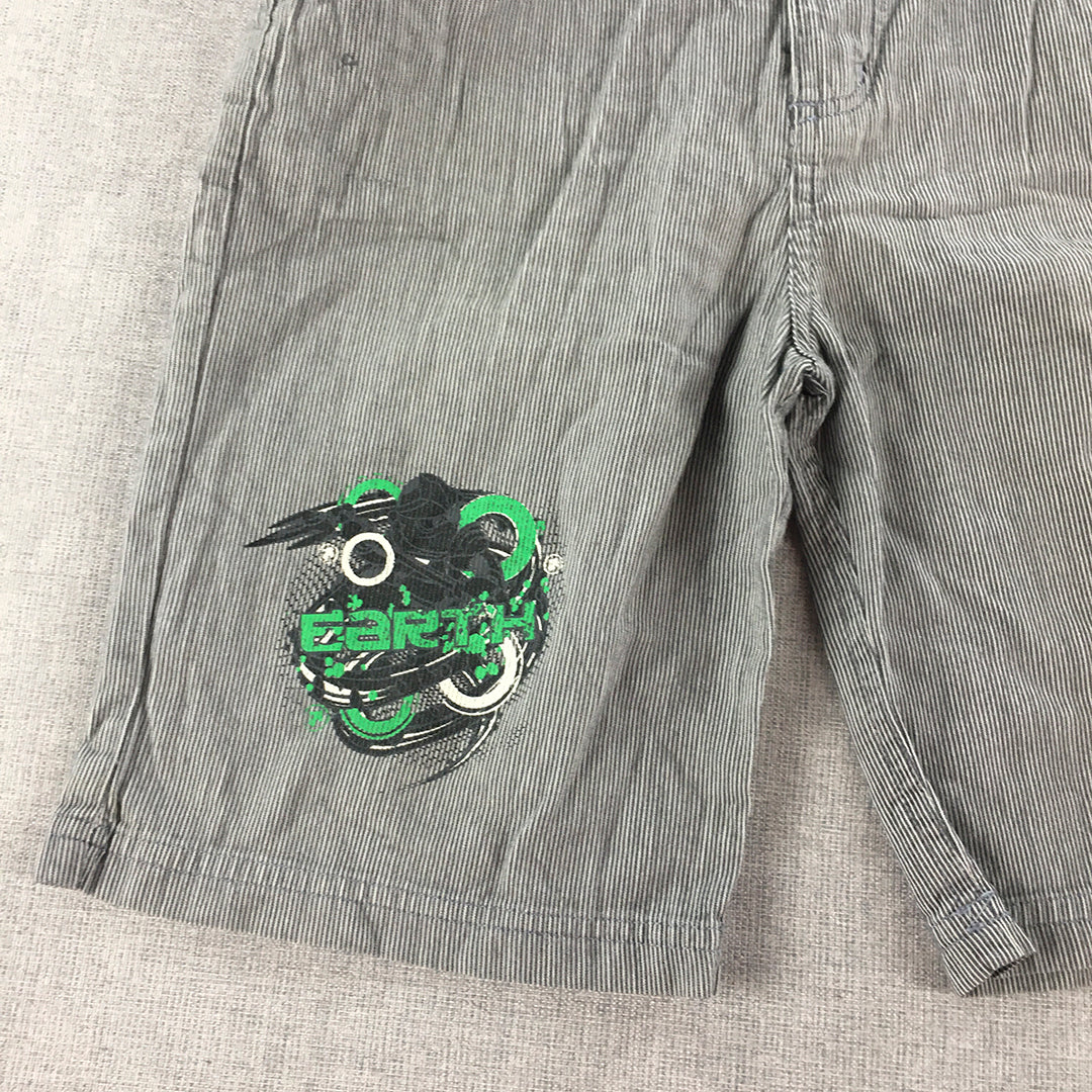 Lego Ninjago Kids Boys Shorts Size 8 Black White Striped Pockets