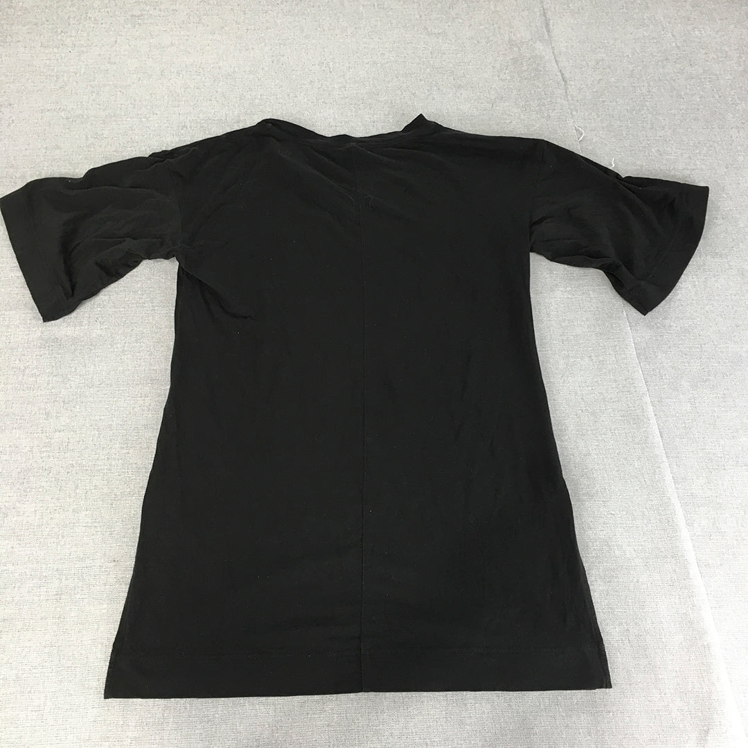 Uniqlo Womens T-Shirt Size XS Black Short Sleeve V-Neck Top