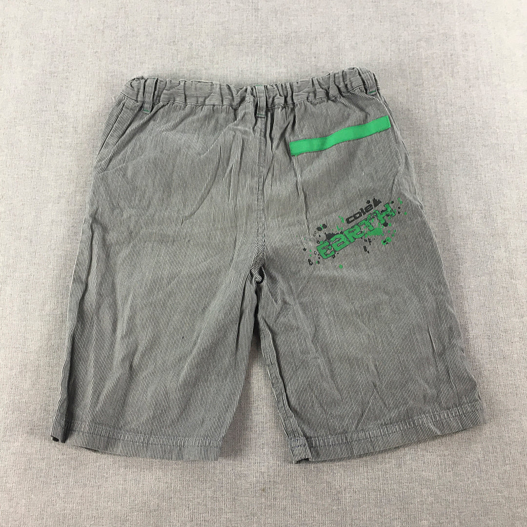 Lego Ninjago Kids Boys Shorts Size 8 Black White Striped Pockets