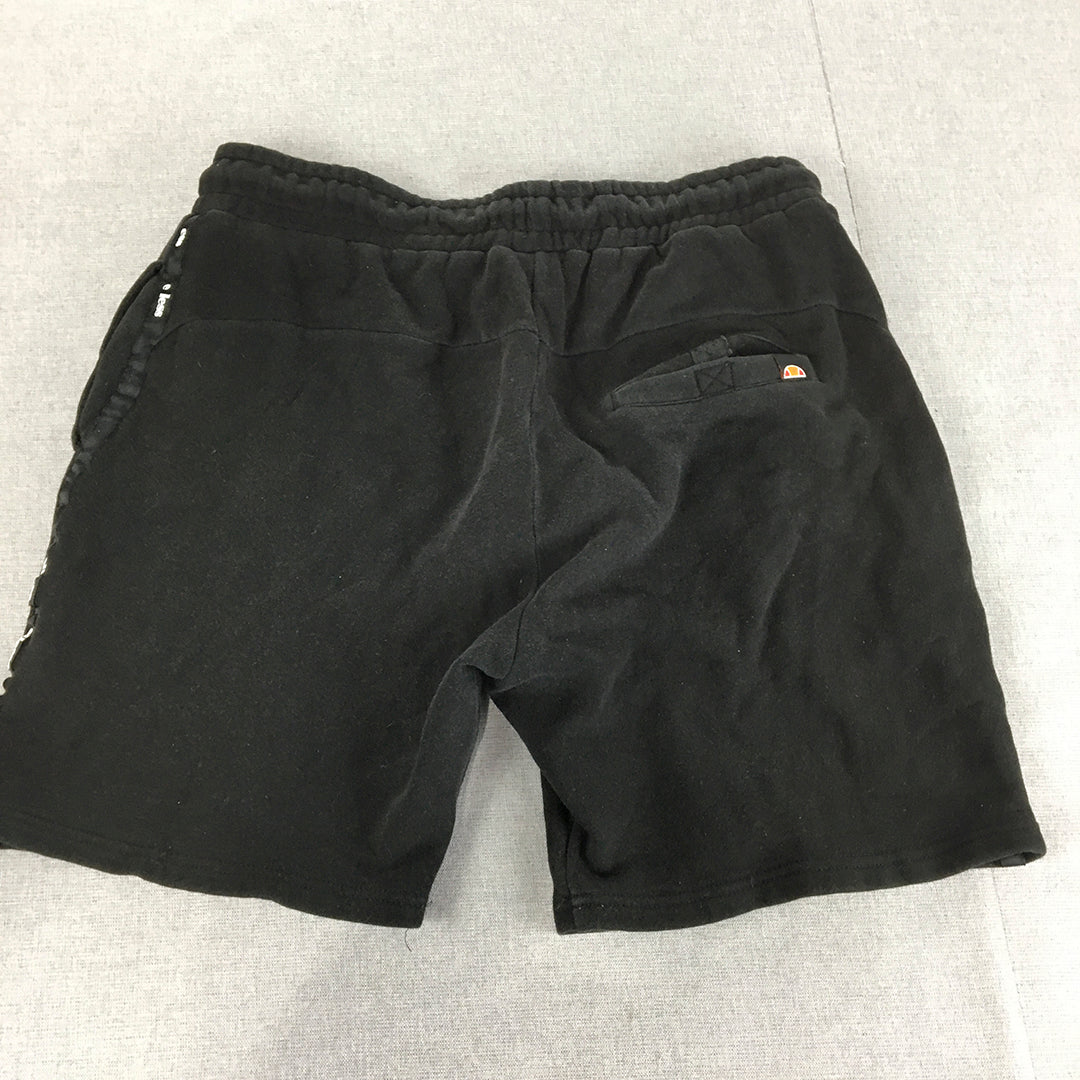 Ellesse Mens Shorts Size M Black Drawstring Logo Pockets