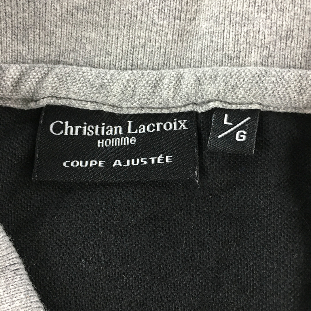 Christian Lacroix Homme Polo Shirt Size L Grey Collared Pocket Rugby