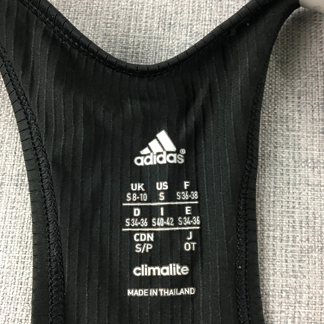 Adidas Womens Tank Top Size S Black Sleeveless Activewear Shirt Climalite