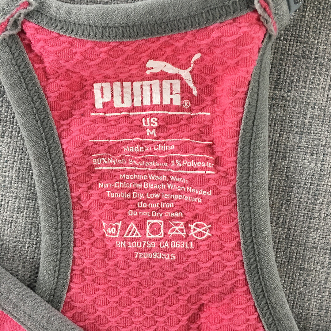 Puma Womens Sports Bra Size M Pink Cropped Top