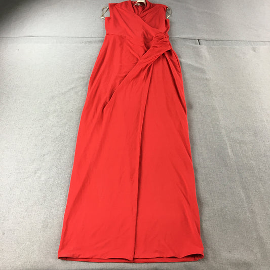 NWT Forcast Womens Evening Gown Size 12 Red Wrap Stretch Sleeveless Long